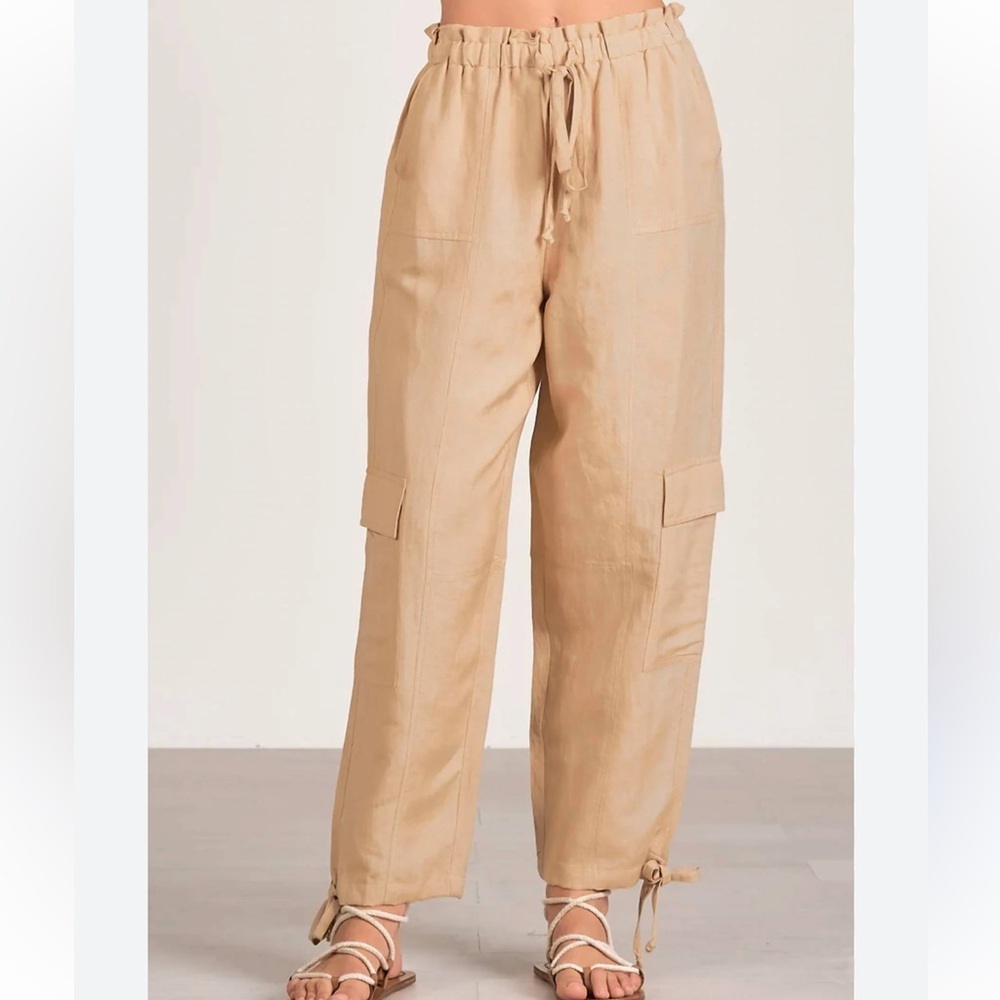 Elan Cargo linen viscose cargo pants size Small